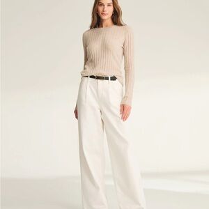 Beige Ribbed Sweater